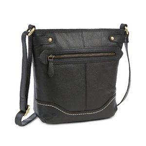 BORN "Izabel" Bucket Crossbody Black Handbag